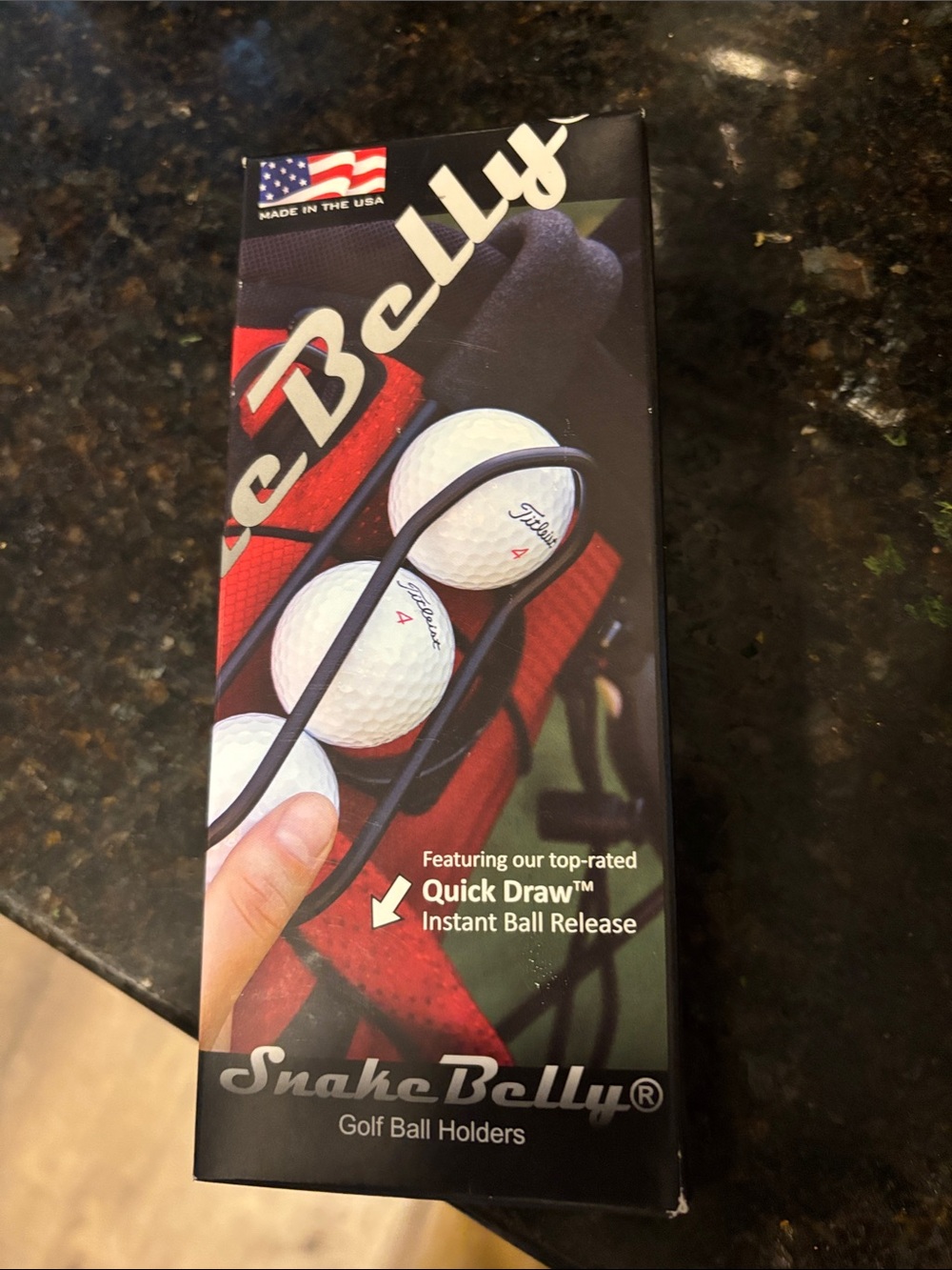SnakeBelly Golf Ball Holder - Black and Red set of 2